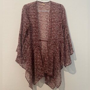 Hollister Burgundy Paisley Women's Kimono Size Medium